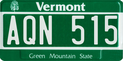 VT license plate AQN515