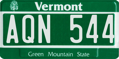 VT license plate AQN544