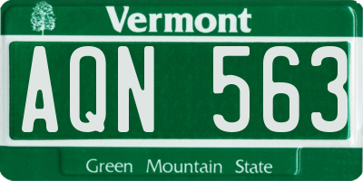 VT license plate AQN563
