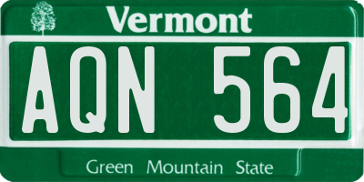 VT license plate AQN564