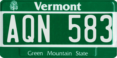 VT license plate AQN583