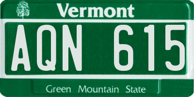 VT license plate AQN615