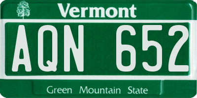 VT license plate AQN652