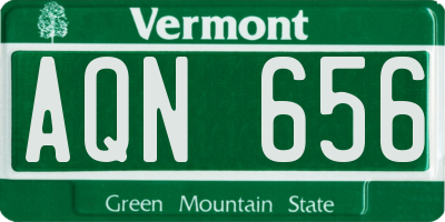 VT license plate AQN656