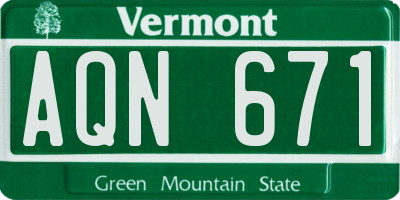 VT license plate AQN671