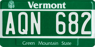 VT license plate AQN682