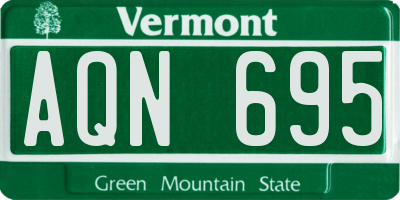 VT license plate AQN695