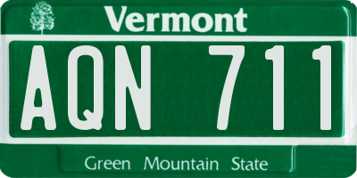 VT license plate AQN711
