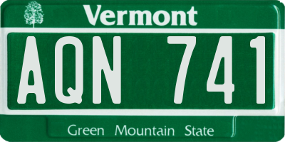 VT license plate AQN741