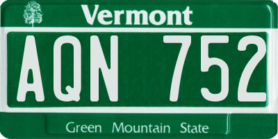 VT license plate AQN752