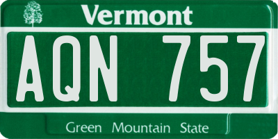 VT license plate AQN757