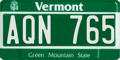VT license plate AQN765