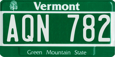 VT license plate AQN782