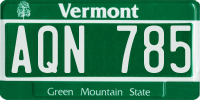 VT license plate AQN785