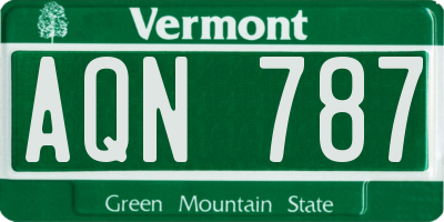 VT license plate AQN787