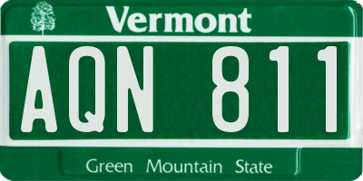 VT license plate AQN811