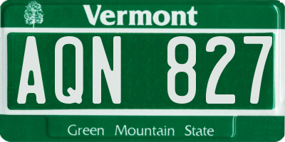 VT license plate AQN827