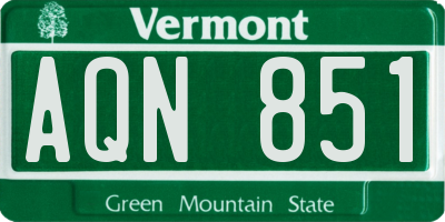 VT license plate AQN851