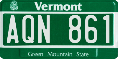 VT license plate AQN861
