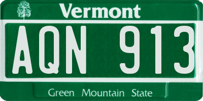 VT license plate AQN913