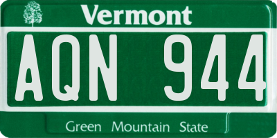 VT license plate AQN944