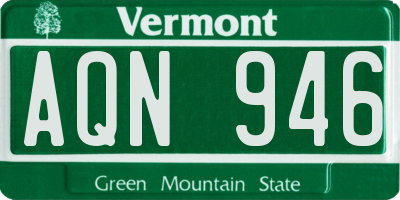 VT license plate AQN946