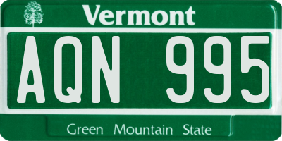 VT license plate AQN995