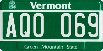 VT license plate AQO069