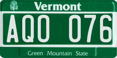 VT license plate AQO076