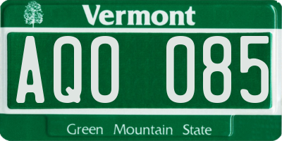 VT license plate AQO085