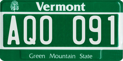 VT license plate AQO091