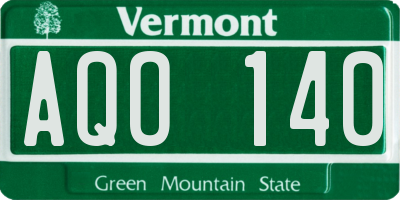 VT license plate AQO140