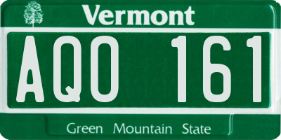 VT license plate AQO161