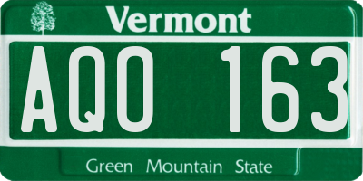 VT license plate AQO163