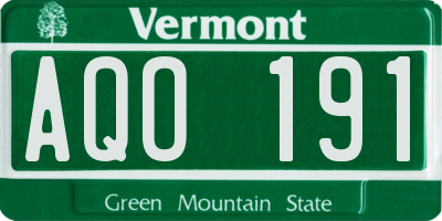 VT license plate AQO191