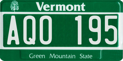 VT license plate AQO195