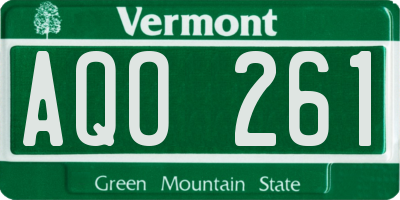 VT license plate AQO261