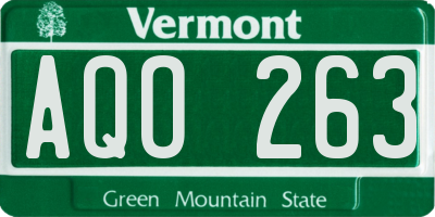 VT license plate AQO263