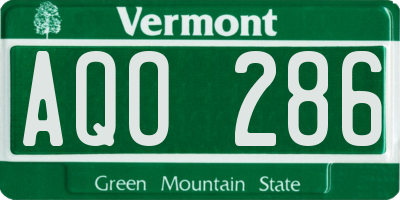 VT license plate AQO286