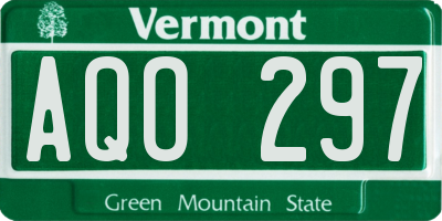 VT license plate AQO297
