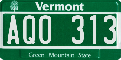 VT license plate AQO313