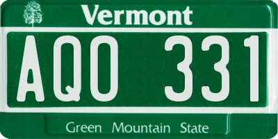 VT license plate AQO331