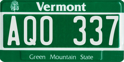 VT license plate AQO337