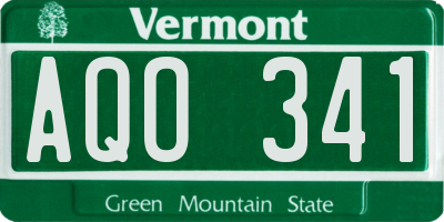 VT license plate AQO341