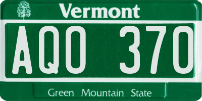 VT license plate AQO370