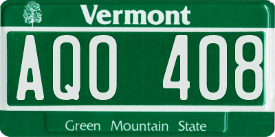 VT license plate AQO408