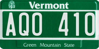 VT license plate AQO410