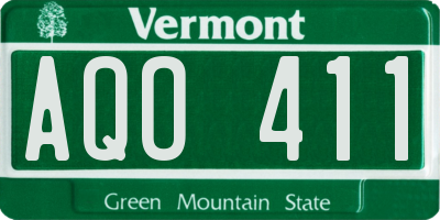 VT license plate AQO411