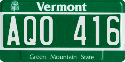 VT license plate AQO416