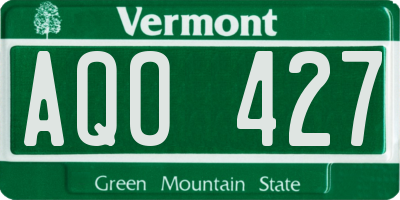 VT license plate AQO427